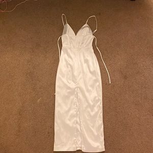white satin dress